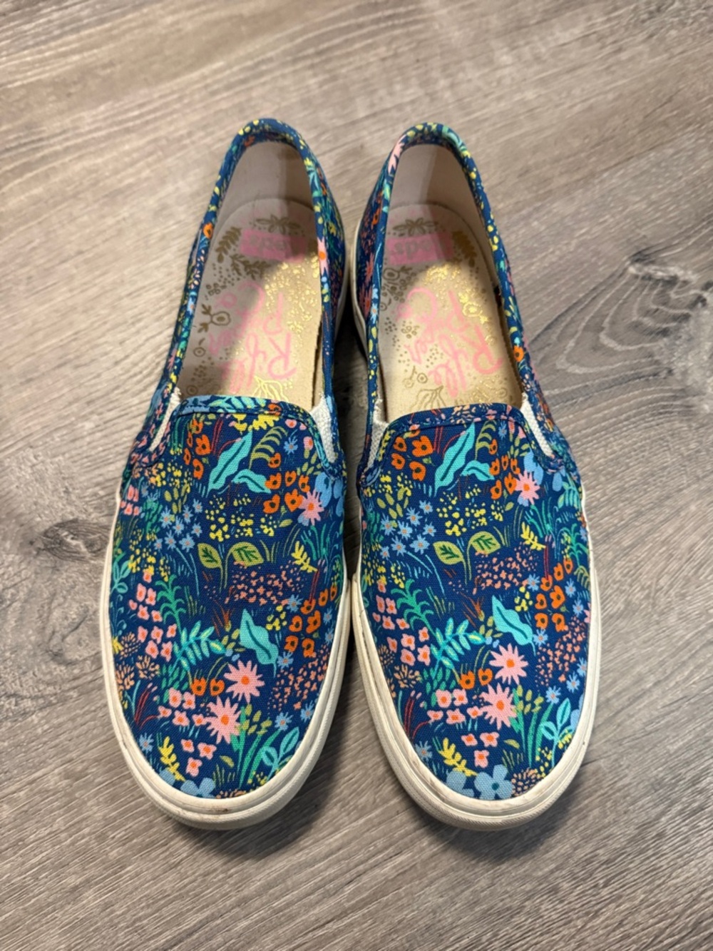 Keds Navy Floral Slip-On Sneakers